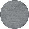 10' Gray And Blue Round Wool Hand Woven Stain Resistant Area Rug