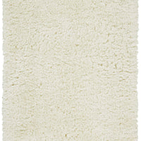 2' X 3' Ivory And White Shag Tufted Handmade Stain Resistant Area Rug