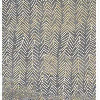 5' X 8' Gray Yellow And White Abstract Stain Resistant Area Rug