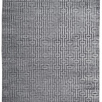 5' X 8' Gray And Silver Geometric Hand Woven Area Rug