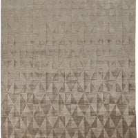 4' X 6' Taupe Geometric Hand Woven Area Rug