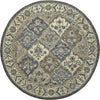 10' Blue Gray And Taupe Round Wool Paisley Tufted Handmade Stain Resistant Area Rug