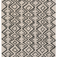 10' X 13' Black Gray And Taupe Wool Geometric Tufted Handmade Stain Resistant Area Rug