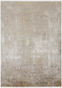 3' X 5' Taupe Ivory And Gold Abstract Power Loom Distressed Area Rug With Fringe