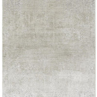 3' X 10' Tan Ivory And Gray Abstract Power Loom Distressed Runner Rug With Fringe