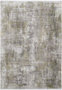 3' X 5' Green Gray And Ivory Abstract Power Loom Distressed Area Rug With Fringe