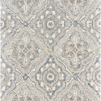 8' X 10' Taupe Blue And Gray Wool Floral Tufted Handmade Stain Resistant Area Rug