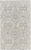 2' X 3' Taupe Blue And Gray Wool Floral Tufted Handmade Area Rug