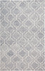 5' X 8' Blue Gray And Ivory Wool Geometric Tufted Handmade Stain Resistant Area Rug