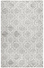 2' X 3' Gray And Ivory Wool Geometric Tufted Handmade Stain Resistant Area Rug