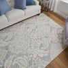 2' X 3' Blue And Ivory Wool Paisley Tufted Handmade Stain Resistant Area Rug