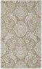 8' X 10' Tan And Ivory Wool Paisley Tufted Handmade Stain Resistant Area Rug