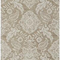 8' X 10' Tan And Ivory Wool Paisley Tufted Handmade Stain Resistant Area Rug