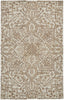 2' X 3' Ivory And Brown Wool Floral Tufted Handmade Stain Resistant Area Rug