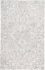 5' X 8' Ivory And Gray Wool Floral Tufted Handmade Stain Resistant Area Rug