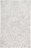 8' X 10' Ivory And Gray Wool Floral Tufted Handmade Stain Resistant Area Rug