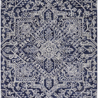 2' X 3' Blue And Ivory Wool Floral Tufted Handmade Stain Resistant Area Rug