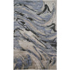 2' X 3' Blue Gray And Taupe Abstract Tufted Handmade Area Rug