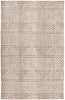 5' X 8' Tan Ivory And Brown Geometric Stain Resistant Area Rug