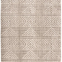 5' X 8' Tan Ivory And Brown Geometric Stain Resistant Area Rug