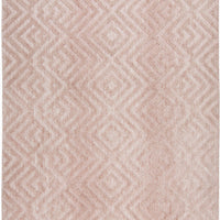 4' X 6' Pink And Ivory Geometric Stain Resistant Area Rug