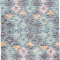 4' X 6' Gray Blue And Green Wool Geometric Tufted Handmade Area Rug