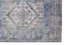 2' X 3' Blue Gray And Ivory Floral Stain Resistant Area Rug