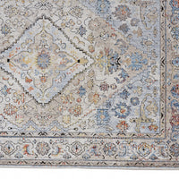 2' X 3' Taupe Blue And Gray Floral Stain Resistant Area Rug