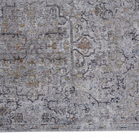 2' X 3' Gray Taupe And Yellow Abstract Stain Resistant Area Rug