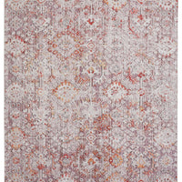 5' X 8' Pink Ivory And Gray Abstract Stain Resistant Area Rug