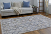 4' X 6' Gray Ivory And Tan Geometric Hand Woven Stain Resistant Area Rug With Fringe