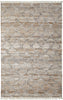 4' X 6' Tan Gray And Ivory Geometric Hand Woven Stain Resistant Area Rug With Fringe