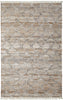 9' X 12' Tan Gray And Ivory Geometric Hand Woven Stain Resistant Area Rug With Fringe