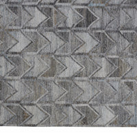 4' X 6' Gray Silver And Taupe Geometric Hand Woven Stain Resistant Area Rug With Fringe