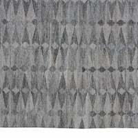 8' X 10' Gray Silver And Ivory Geometric Hand Woven Stain Resistant Area Rug With Fringe