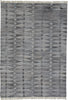 9' X 12' Gray Silver And Ivory Geometric Hand Woven Stain Resistant Area Rug With Fringe