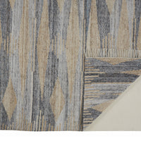 4' X 6' Gray Tan And Silver Abstract Hand Woven Stain Resistant Area Rug With Fringe