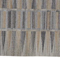 4' X 6' Tan Gray And Taupe Geometric Hand Woven Stain Resistant Area Rug With Fringe