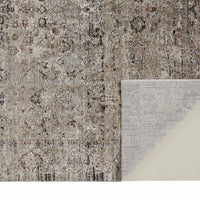 4' X 6' Taupe Ivory And Gray Abstract Distressed Area Rug With Fringe