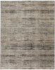 2' X 3' Ivory Gray And Black Abstract Distressed Area Rug With Fringe