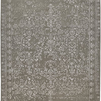 10' X 14' Gray Taupe And Silver Wool Floral Tufted Handmade Distressed Area Rug