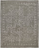 10' X 14' Gray Taupe And Silver Wool Floral Tufted Handmade Distressed Area Rug