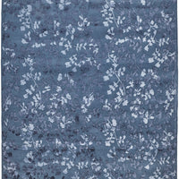 5' X 8' Blue Wool Floral Tufted Handmade Area Rug