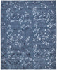 5' X 8' Blue Wool Floral Tufted Handmade Area Rug