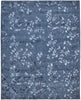 10' X 14' Blue Wool Floral Tufted Handmade Area Rug