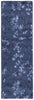 8' Blue Wool Floral Tufted Handmade Runner Rug