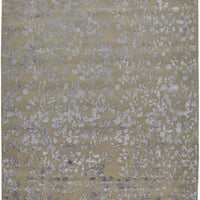 5' X 8' Tan Silver And Gray Wool Floral Tufted Handmade Area Rug