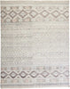 5' X 8' Gray Ivory And Pink Geometric Hand Knotted Area Rug