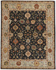 5' X 8' Black Gold And Gray Wool Floral Hand Knotted Stain Resistant Area Rug With Fringe