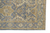 4' X 6' Blue Gold And Tan Wool Floral Hand Knotted Stain Resistant Area Rug With Fringe